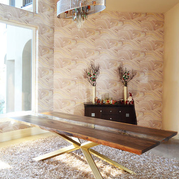Walnut Waterways Table with Aurora Base