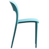GDF Studio Dean Outdoor Plastic Chairs, Set of 2, Teal