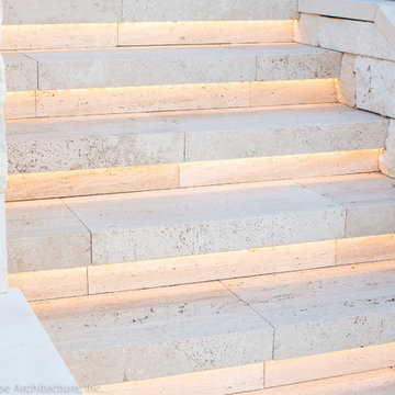 Illuminated Limestone Stairs