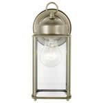 Sea Gull Lighting - Sea Gull Lighting 8593-965 New Castle - 1 Light Large Outdoor Wall Lantern - The petite proportions and transitional accents ofNew Castle 1 Light L Antique Brushed Nick *UL: Suitable for wet locations Energy Star Qualified: n/a ADA Certified: n/a  *Number of Lights: Lamp: 1-*Wattage:75w A19 Medium Base bulb(s) *Bulb Included:No *Bulb Type:A19 Medium Base *Finish Type:Antique Brushed Nickel