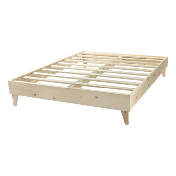 Wooden Platform Bed Frame - Multiple Finishes Available, Natural, Cal King
