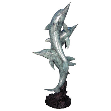 Three Dolphins Bronze Fountain Sculpture