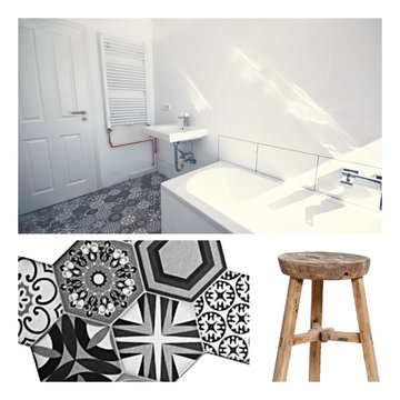 Farb- und Materialkonzept Badezimmer