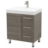 Windbay 30" Free Standing Vanity, Taupe Grey, White Integrated Sink and Countert