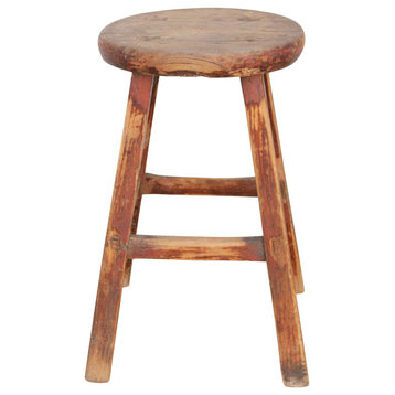 Distressed Chinese Wooden Stool