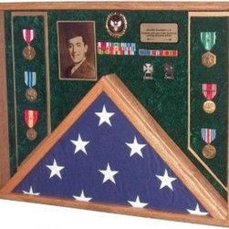Deluxe Combo Awards Flag Display Case - Products