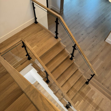 Project #132 | White Oak Staircase with Glass Balustrade