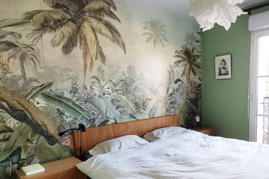 パリにあるエクレクティックスタイルのおしゃれな寝室