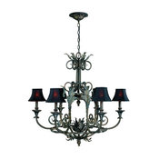 World Imports WI7246 Wrought Iron 6 Light Up Lighting Chandelier Iron W