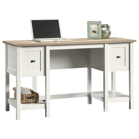 Sauder Cottage Road Wood Computer Desk in Soft White