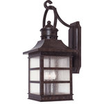 Savoy House - Savoy House Seafarer Wall Mount Lantern in Rustic Bronze - 5-441-72 - With design inspired by a nautical lighthouse featuring geometric embossed diamond rivets, this family, finished in Rustic Bronze with Pale Cream Textured Glass, is perfect for any casual home.