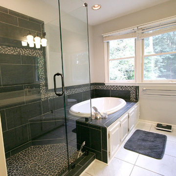 Grays are Glamorous!  Artistic Bathroom Remodel