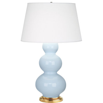 Triple Gourd Table Lamp, Baby Blue