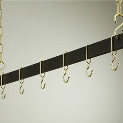 Pot Rack 36 Inch Hanging Bar - Black-Brass - Pot Racks And Accessories