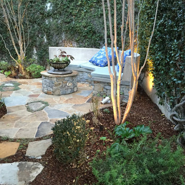 Fire Pit And Stone Faced Bench