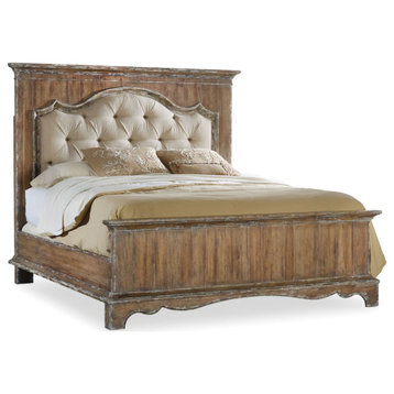 Hooker Furniture 5300-90866 King Hardwood Panel Bed Frame - Caramel Froth