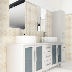 Abaco 59 inch Double Vessel Sink Bathroom Vanity Solid Wood Top - Bathroom Vanities And Sink Consoles
