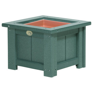 Poly Square Planter, Green, 15 Inch