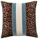 StyleCraft - Dann Foley Lifestyle-Jaguar-Printed Pillow-24" x 24"-Cream-Oceans Blue - Bring a touch of exotic luxury to your living room or bedroom with this Jaguar throw pillow. With a design inspired by the creative insights of Dann Foley, this pillow adds an air of sophistication to your space. Crafted from duck feather cotton, it provides a cozy feel that's perfect for curling up with after a long day.