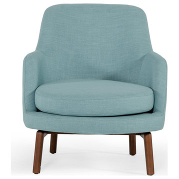 Modrest Metzler Mid-Century Mint Green Fabric Accent Chair