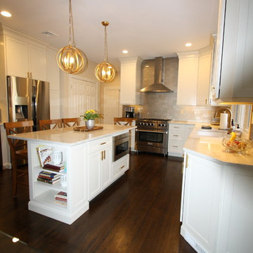 West Caldwell NJ Transitional Kitchen - White Painted Maple Cabinets