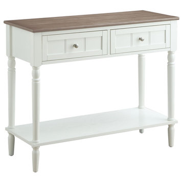 French Country 2 Drawer Hall Table With Shelf