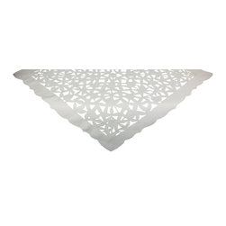 Xia Home Fashions - Tulip Bouquet 54"x54" Table Topper, White - Tablecloths