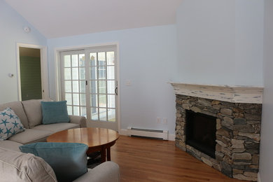 Example of a trendy family room design in Boston