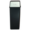 Witt Monarch Series Pushtop Waste Receptacle, Black With Chrome Accents