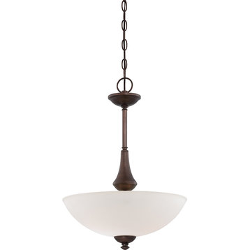 Nuvo Patton 3-Light Pendant Fixture W/ Frosted Glass In Prairie Bronze Finish