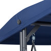 CorLiving Elia 3-Seat Metal Frame Convertible Patio Swing w Canopy, Navy Blue