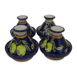 Le Souk Ceramique - Mini Stoneware Tagines, Set of 4, Citronique Design - Serving And Salad Bowls