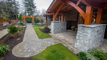 entry walkway and patio