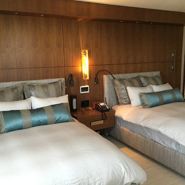 walnut veneer design wall for bedroom