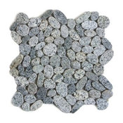 12"x12" Gray Sliced Pebble Tile