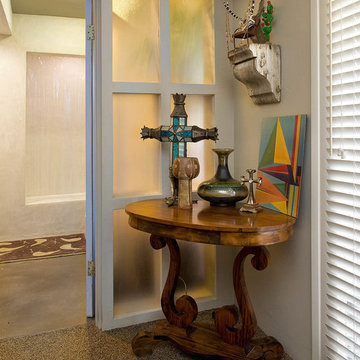 Art objects on display