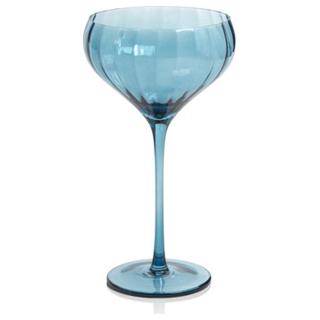 Malden Optic Cocktail Glasses, Blue Azure, Set of 4