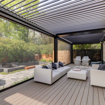 Central Calgary Adjustable StruXure Pergola with Phantom Screens & Bromic Heater