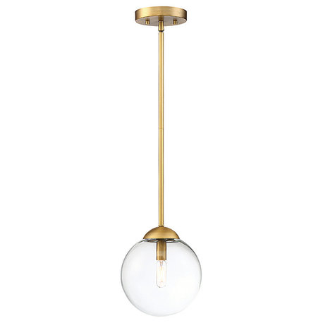 1-Light Mini Pendant, Natural Brass