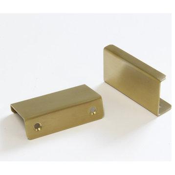 RCH Modern Stainless Steel Finger Edge Pull, Various Finishes, Brushed Gold, 2 4