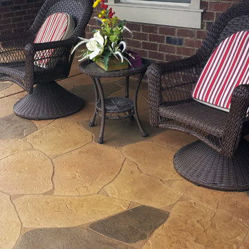 Resurfaced Decorative Porch Patio Resembling Flagstone