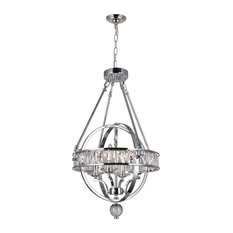CWI LIGHTING 9957P16-4-601 4 Light Chandelier with Chrome finish