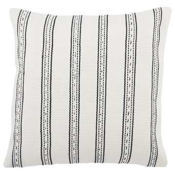 Jaipur Living Colter Indoor/Outdoor Ivory/Black Striped Poly Fill Pillow 20"