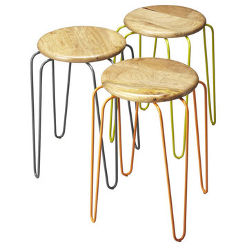 Butler Specialty Company, Easton Wood & Iron Stackable 19" Stools, Multi-Color