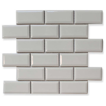 10 Square Foot Box of Victorian Beveled White Gloss Mosaic Tiles
