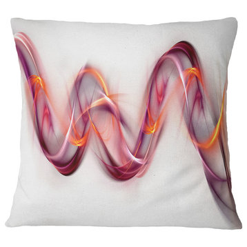 Tangled Pink Gold Waves Abstract Throw Pillow, 18"x18"