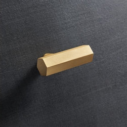 Hex Brass Bar Knob | CB2 - Cabinet And Drawer Knobs