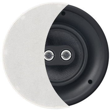 6.5" 120W Trimless Thin Bezel DVC Dual Voice Coil In-Ceiling Speaker, Single