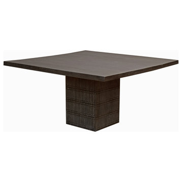 Sarah Solid Wood 42" Square Gathering Table in Antique Brown Finish