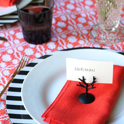 Black and White Striped Charger Plate - Charger Plates